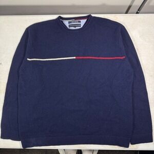 Tommy Hilfiger Mens XXL Lambswool Crewneck Sweater Flag Logo 90s Hong Kong